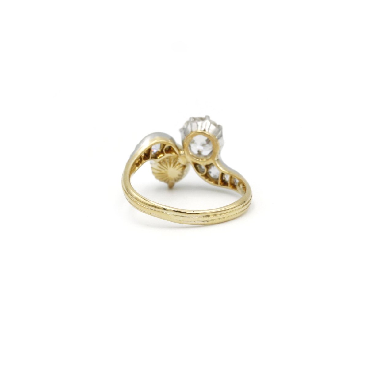 Bague - Or, Platine, diamants & perle - Castafiore
