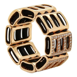 Bague or rose caoutchouc diamants - Castafiore