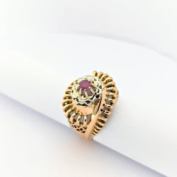 Bague or rose et rubis - Castafiore