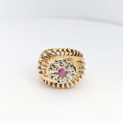 Bague or rose et rubis - Castafiore