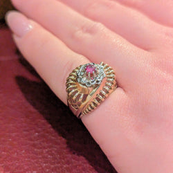 Bague or rose et rubis - Castafiore
