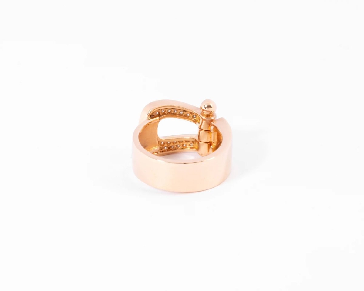 Bague or rose ,pavée de diamants Fred force 10 - Castafiore