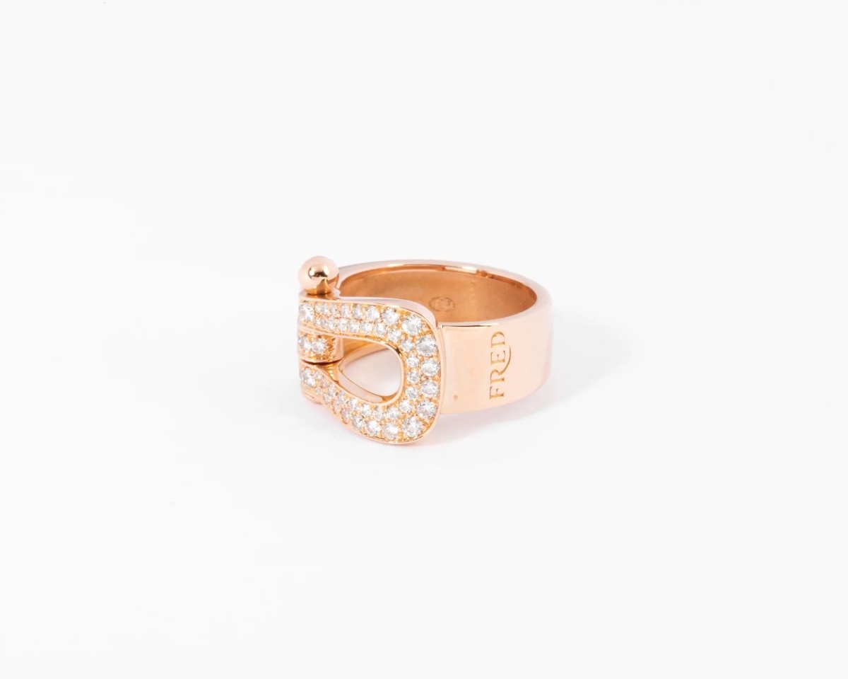 Bague or rose ,pavée de diamants Fred force 10 - Castafiore