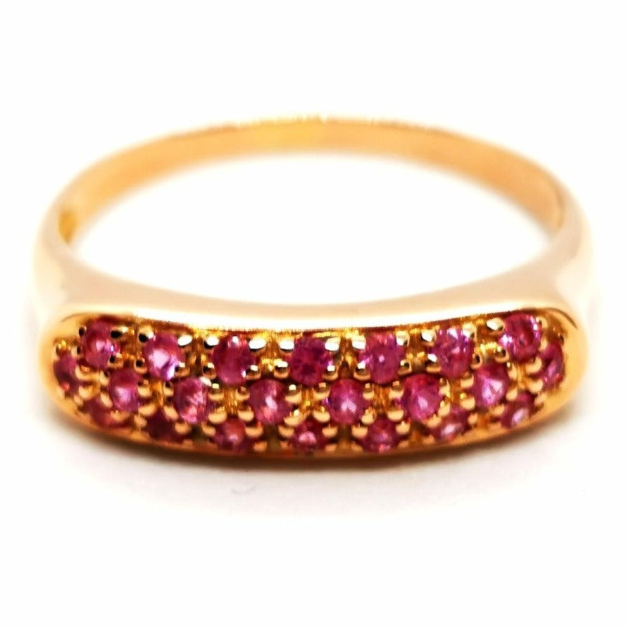 Bague Or rose Saphir - Castafiore