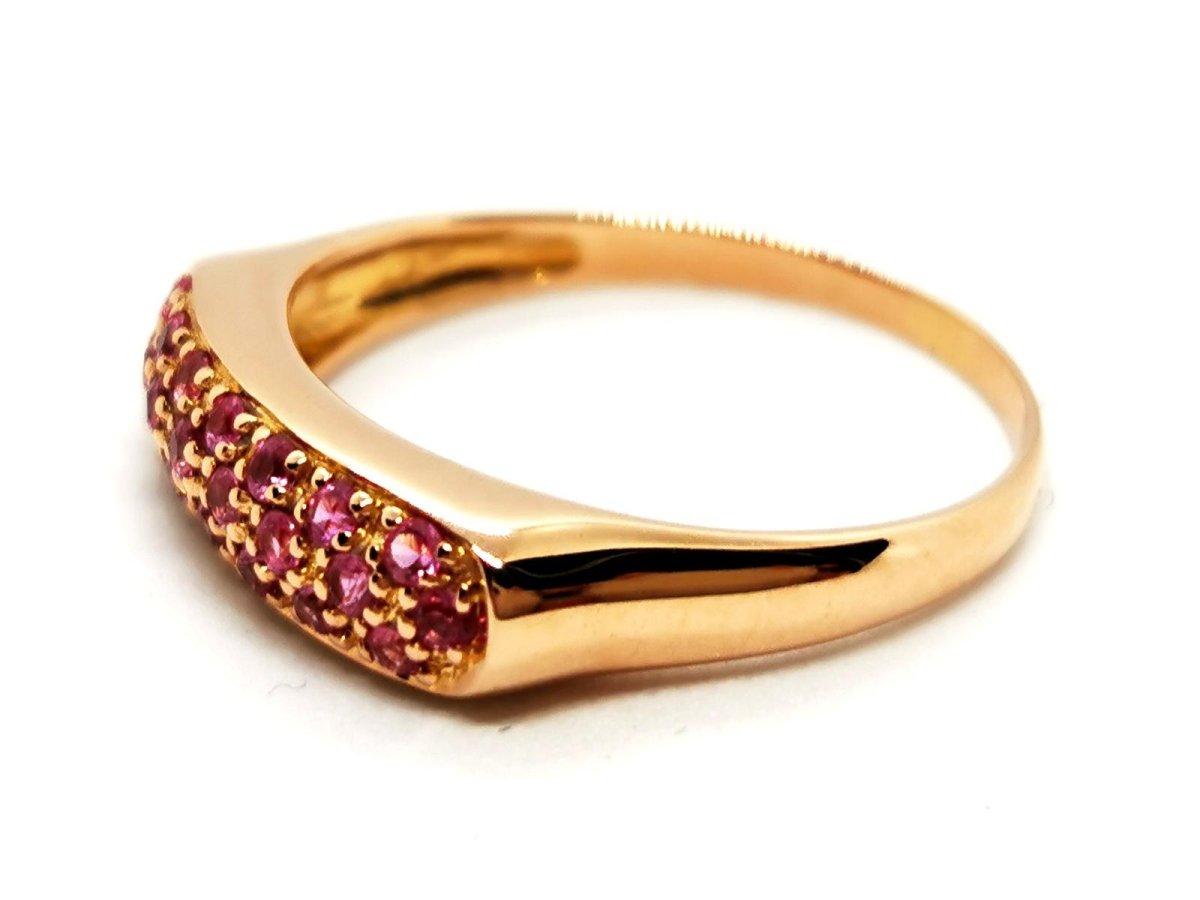 Bague Or rose Saphir - Castafiore