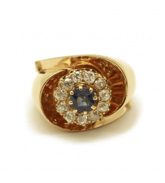 Bague Or - Saphir et diamants - Castafiore