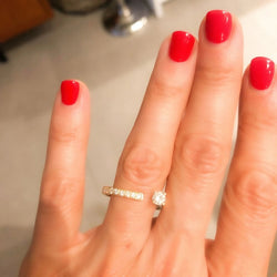 Bague ouverte or jaune et diamant design - Castafiore