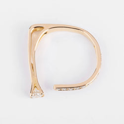 Bague ouverte or jaune et diamant design - Castafiore