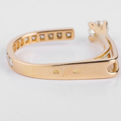 Bague ouverte or jaune et diamant design - Castafiore