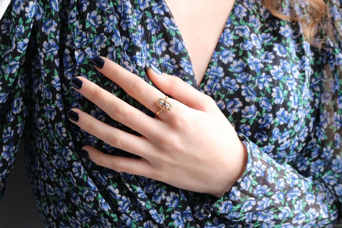 Bague Ovale Ajouré Saphir - Castafiore