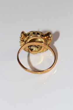 Bague Panthère Or jaune et émail - Castafiore