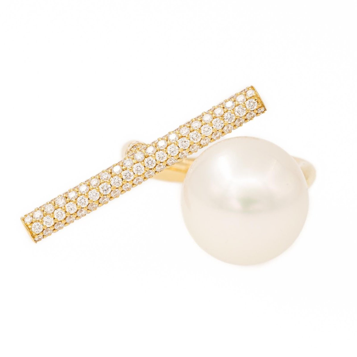 Bague PASPALEY en or jaune, perle et diamants - Castafiore