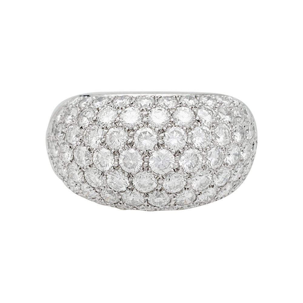 Bague pavage en or blanc, diamants - Castafiore