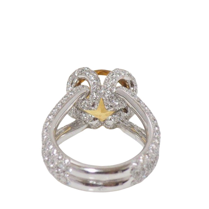 Bague pavage en or blanc et citrine - Castafiore