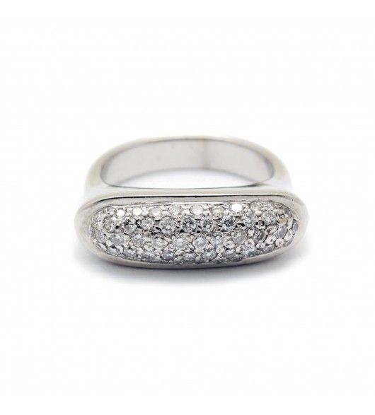 Bague Pavée diamants en or blanc - Castafiore