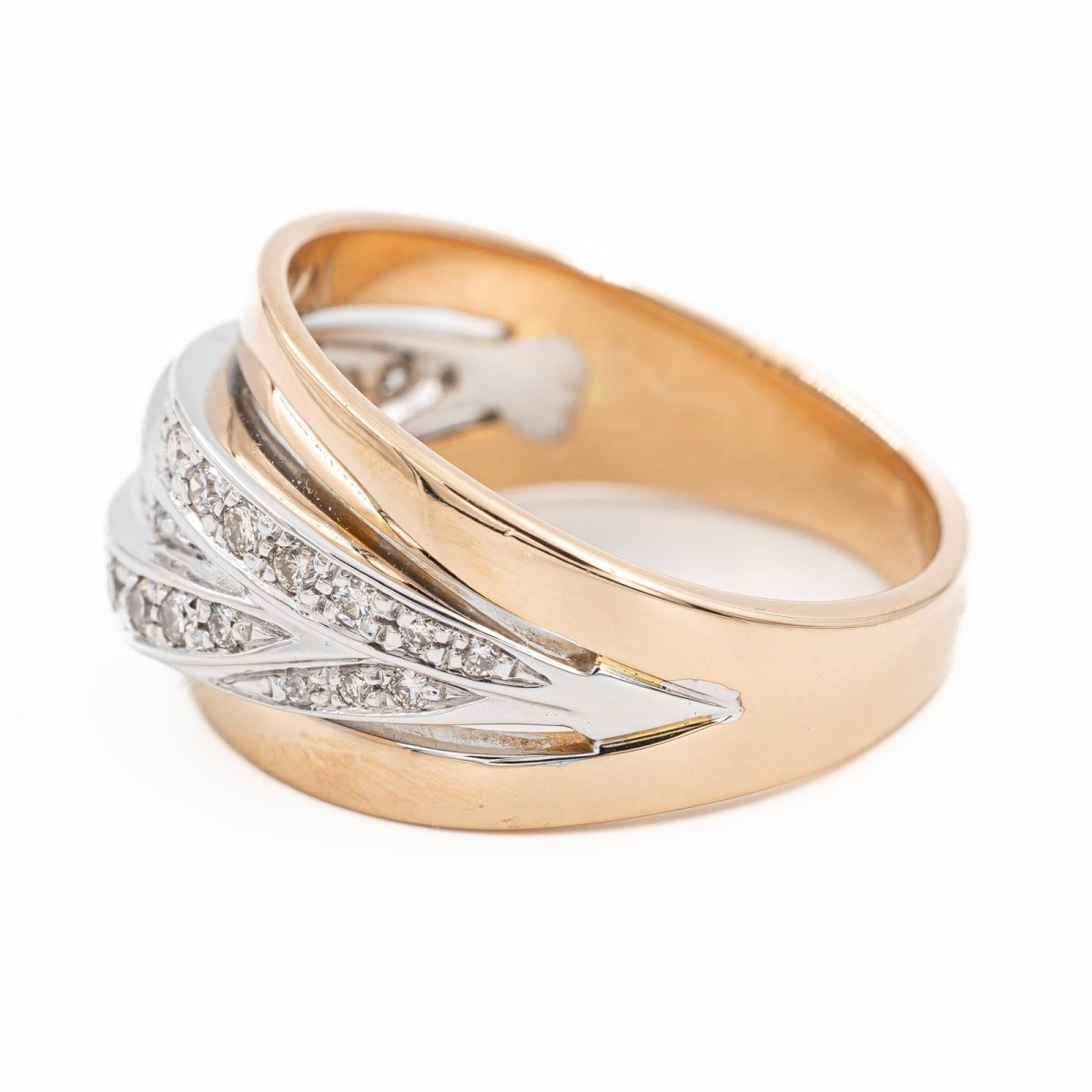 Bague Pavée diamants en or rose - Castafiore