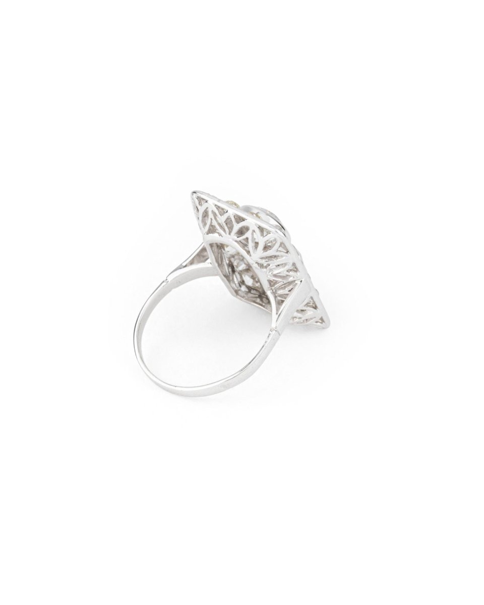 Bague Pavée en or blanc et diamants - Castafiore