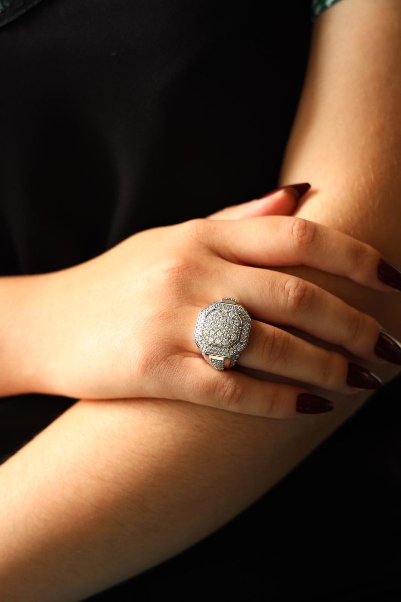 Bague Pavées diamants en or blanc - Castafiore
