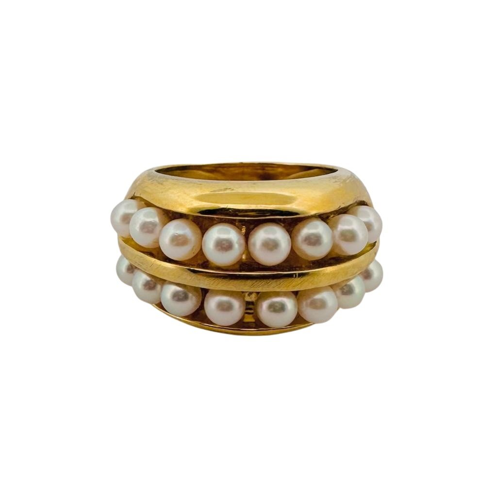 Bague "Persane" en or jaune et perles - Castafiore