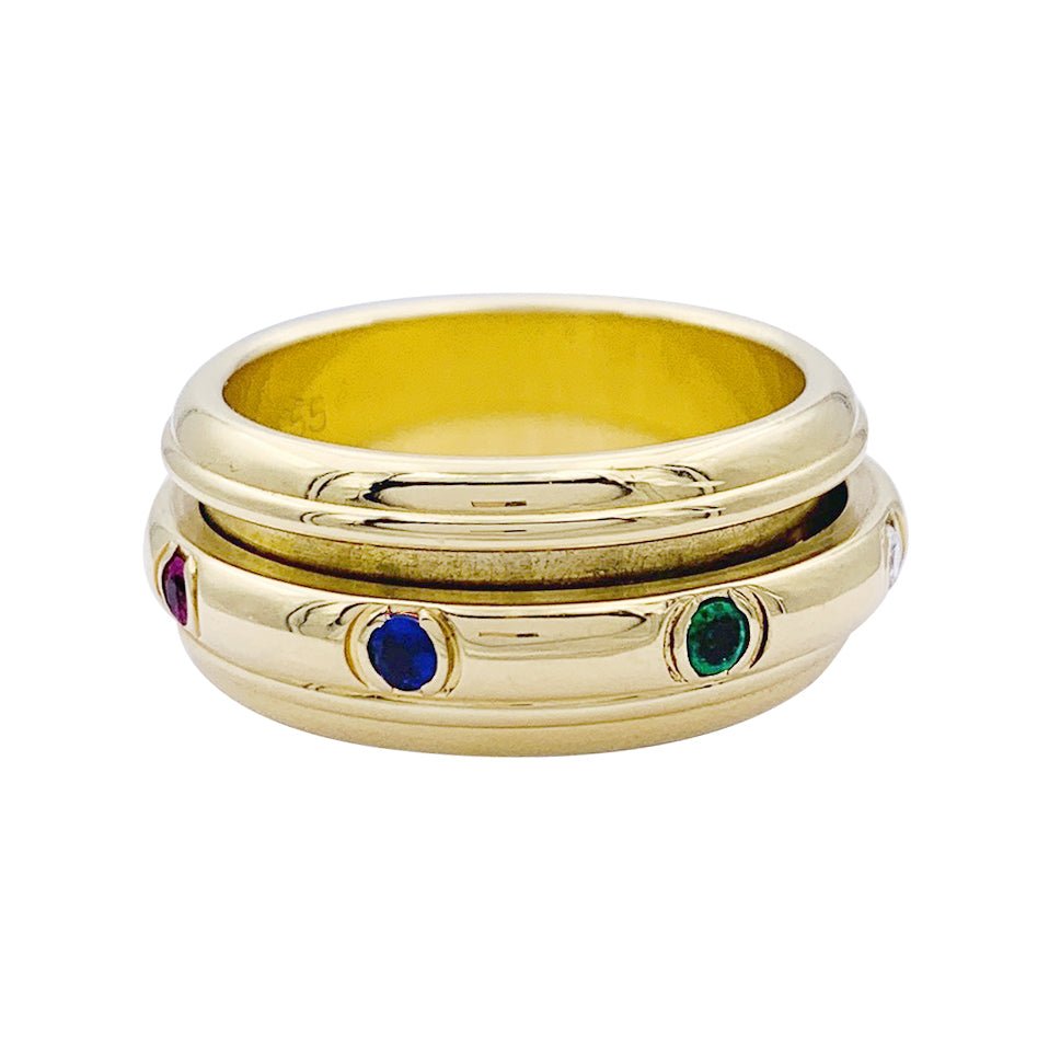 Bague PIAGET "Possession", or jaune et pierres de couleur. - Castafiore