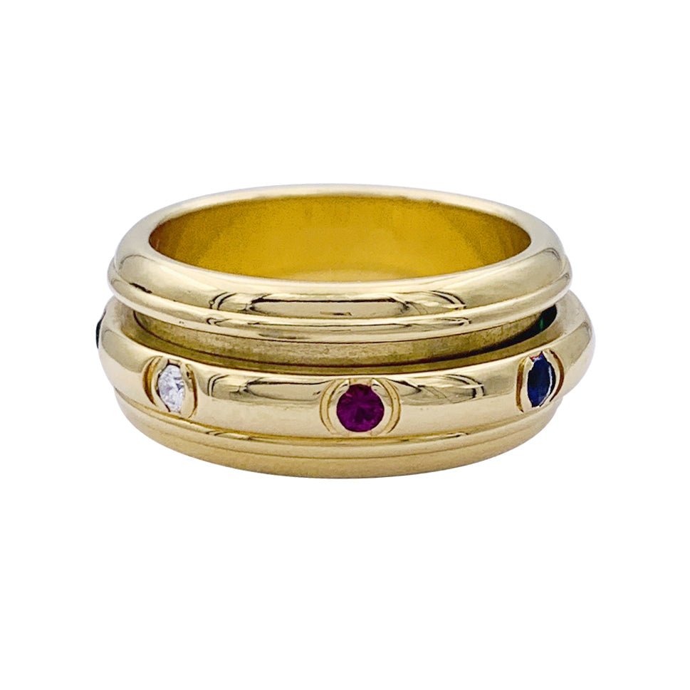 Bague PIAGET "Possession", or jaune et pierres de couleur. - Castafiore