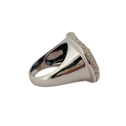 Bague plateau en or blanc saphir et diamants - Castafiore