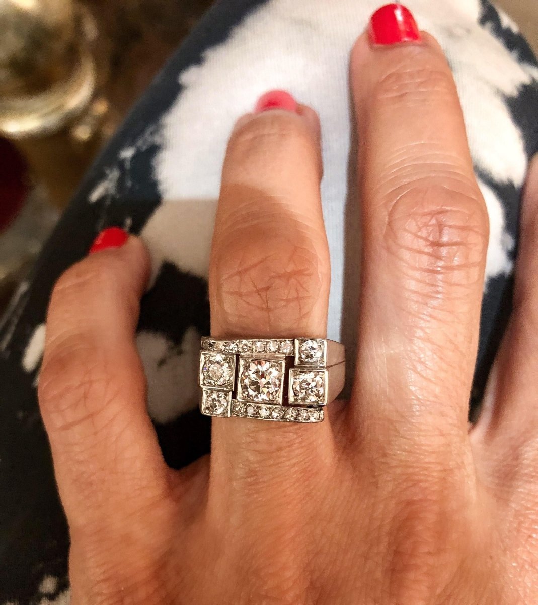 Bague platine diamant 1930 - Castafiore