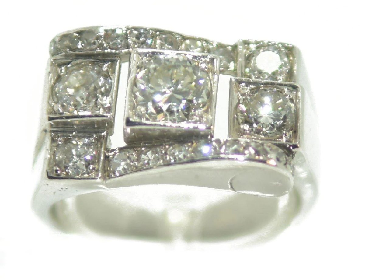 Bague platine diamant 1930 - Castafiore