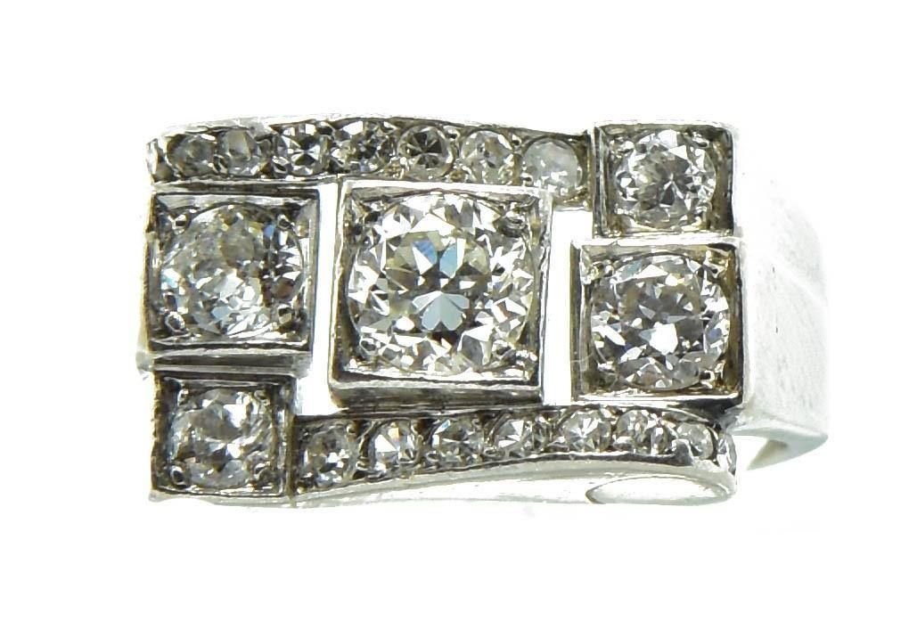 Bague platine diamant 1930 - Castafiore