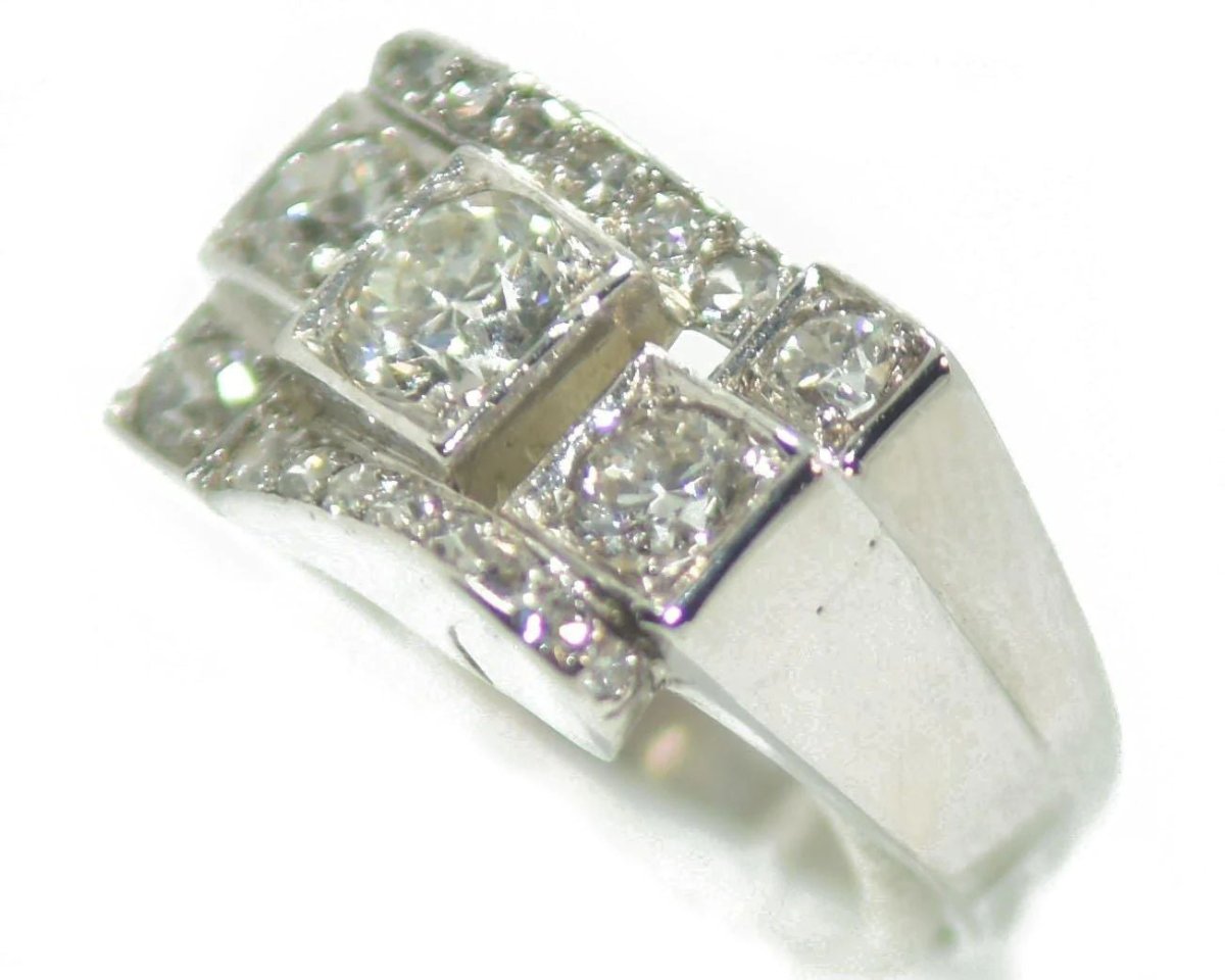 Bague platine diamant 1930 - Castafiore