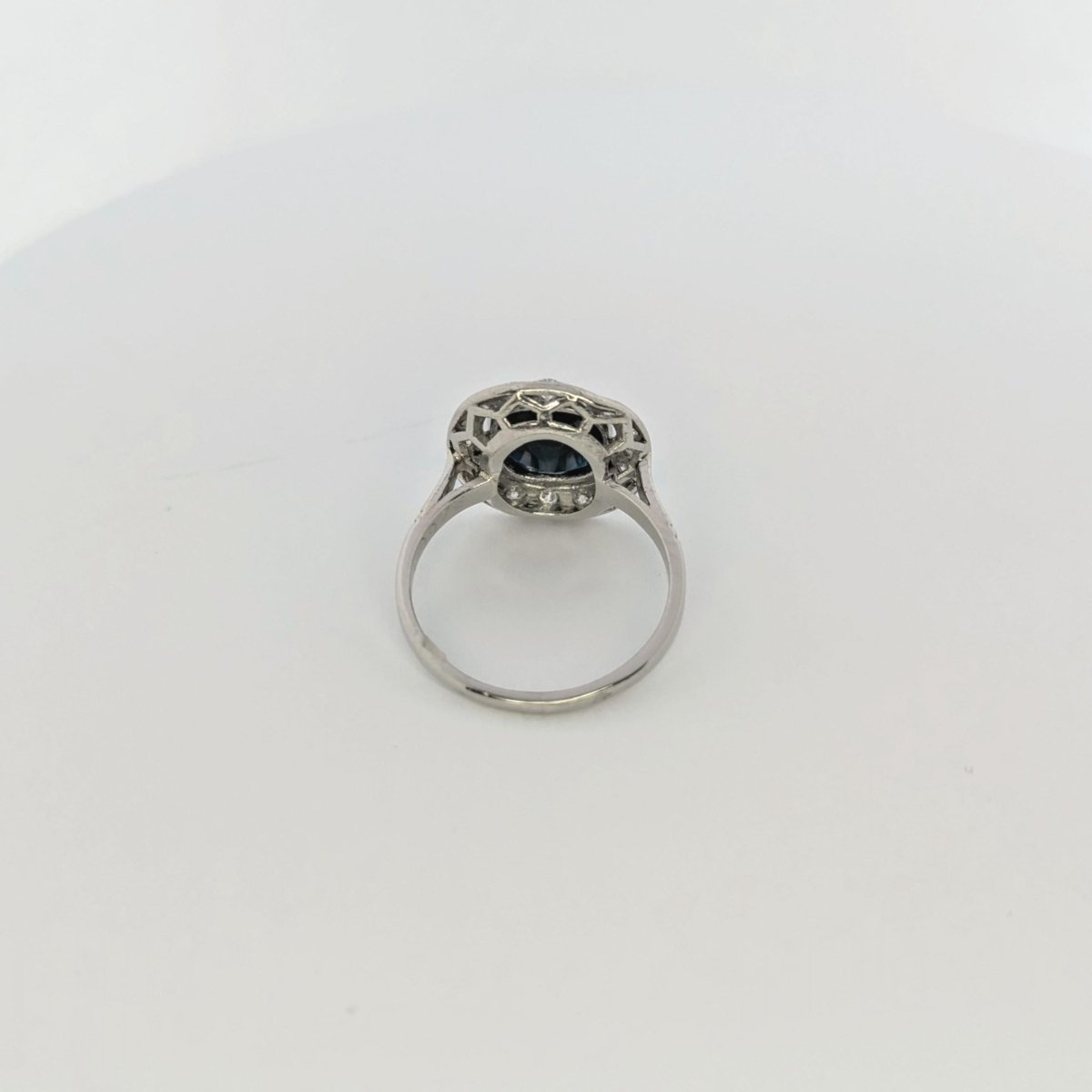 Bague platine diamants et saphir - Castafiore