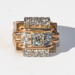 Bague platine et diamant 1950 - Castafiore