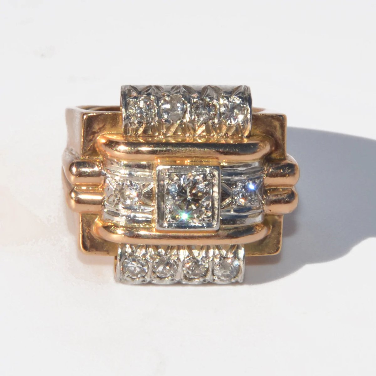 Bague platine et diamant 1950 - Castafiore