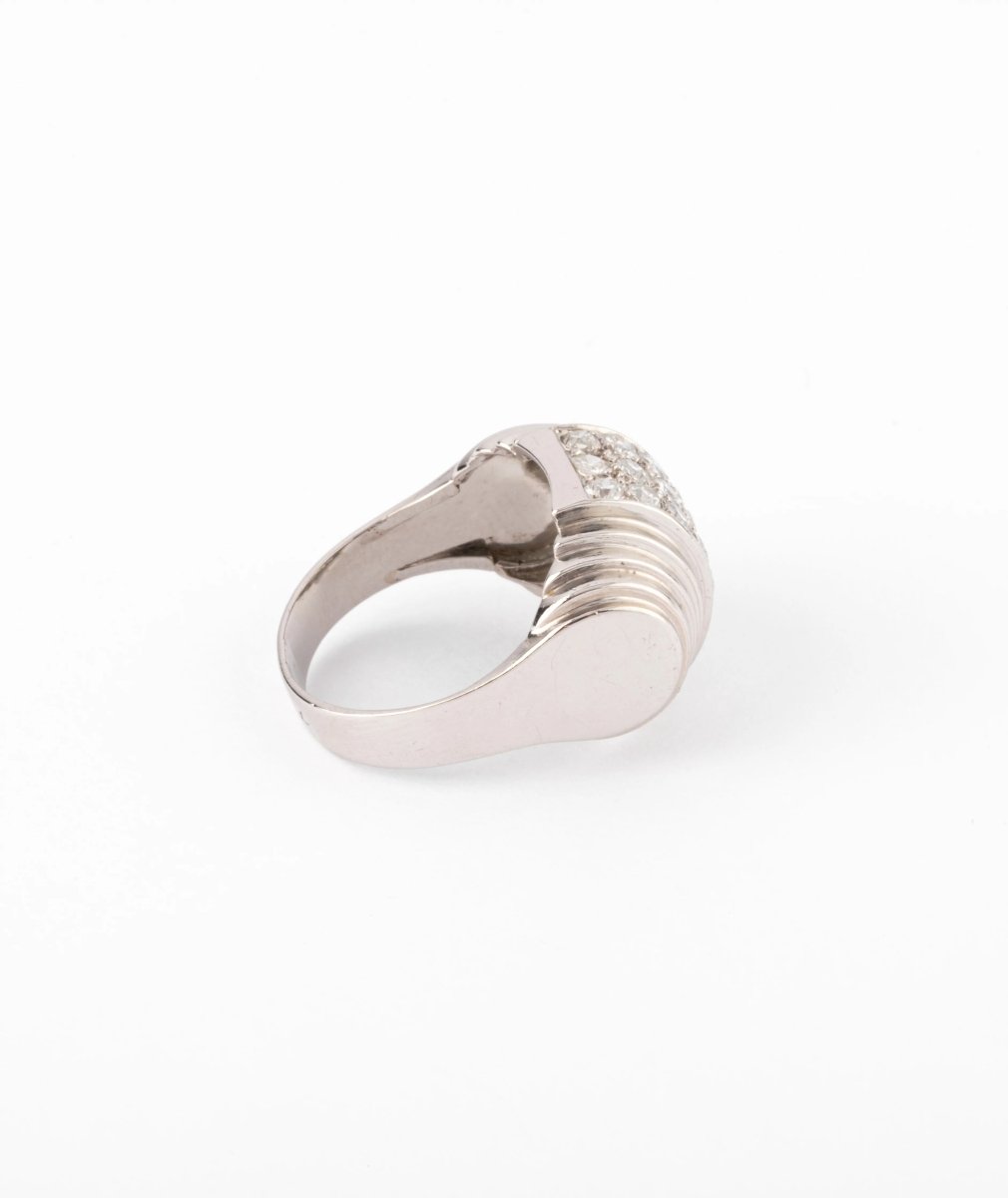 Bague platine et diamant à gradins - Castafiore