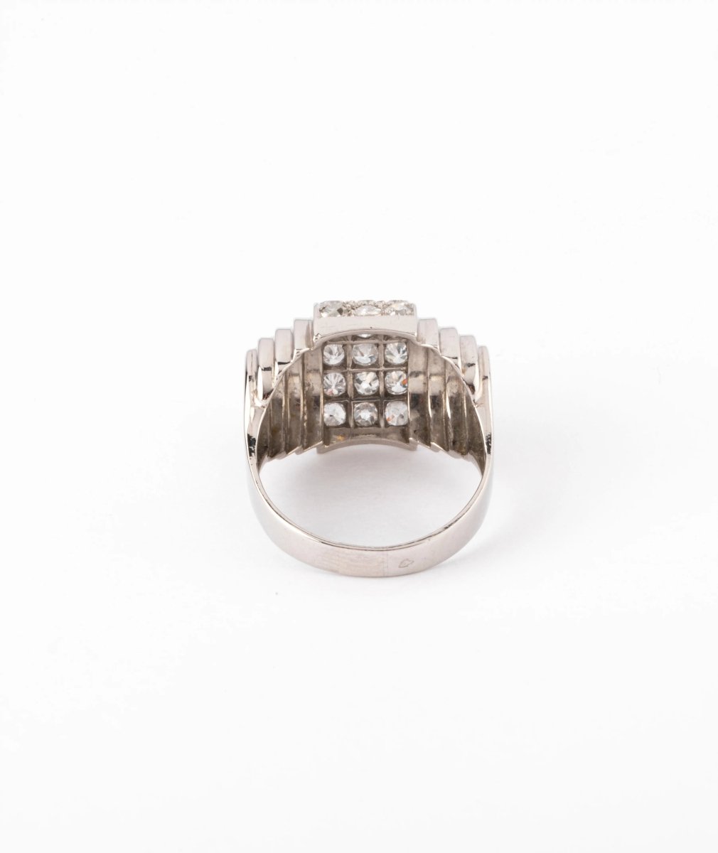 Bague platine et diamant à gradins - Castafiore