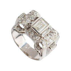 Bague platine et diamant Art Déco - Castafiore