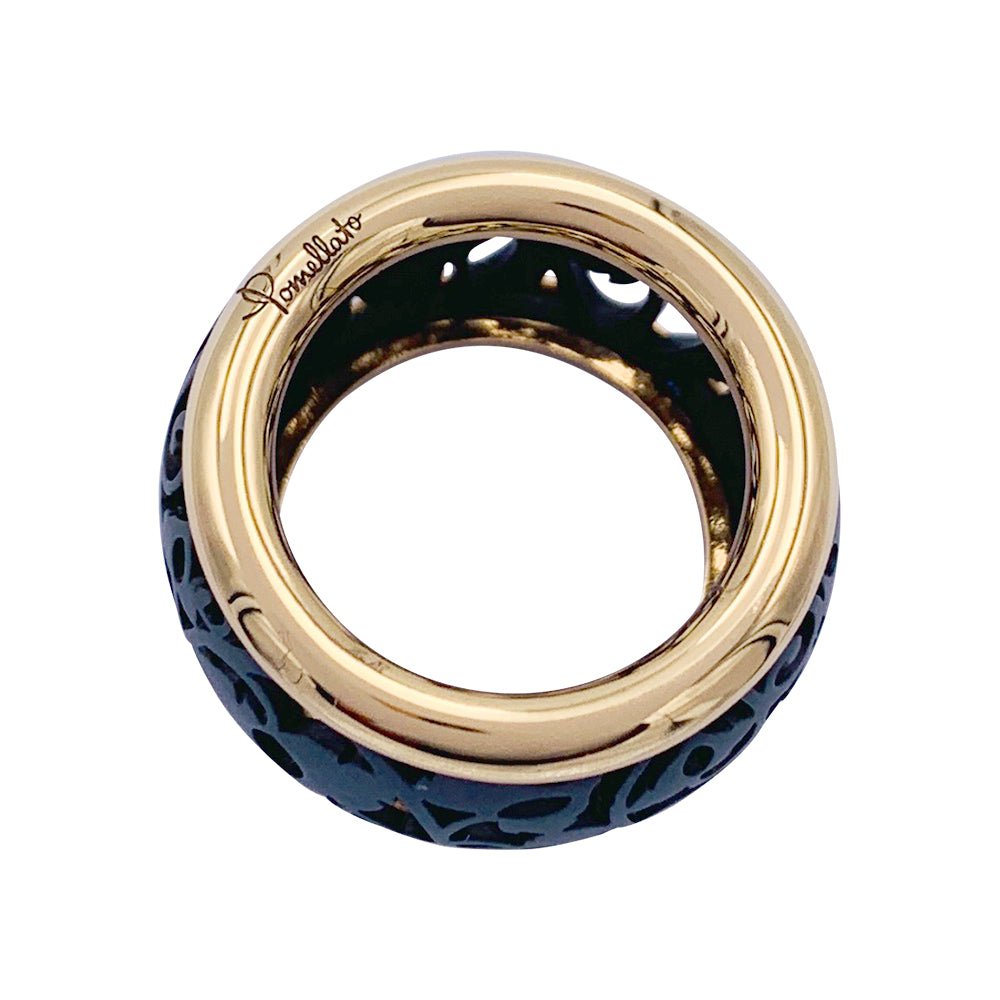 Bague POMELLATO, "Arabesque" en or rose et titane - Castafiore