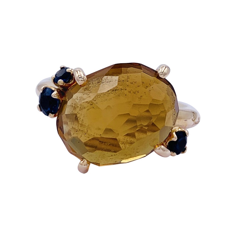 Bague Pomellato, "Bahia", or rose, citrine, saphirs - Castafiore