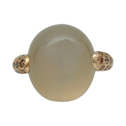 Bague Pomellato, "Luna", or naturel, diamants et pierre de lune - Castafiore