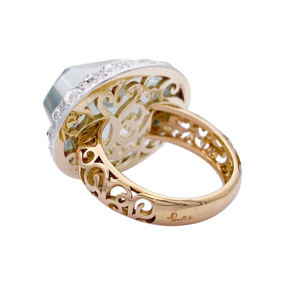 Bague POMELLATO "Tango" en or rose, diamants bruns, diamants et prasiolite. - Castafiore