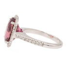 Bague Pompadour en or blanc et tourmaline rose - Castafiore