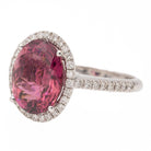 Bague Pompadour en or blanc et tourmaline rose - Castafiore