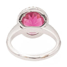 Bague Pompadour en or blanc et tourmaline rose - Castafiore