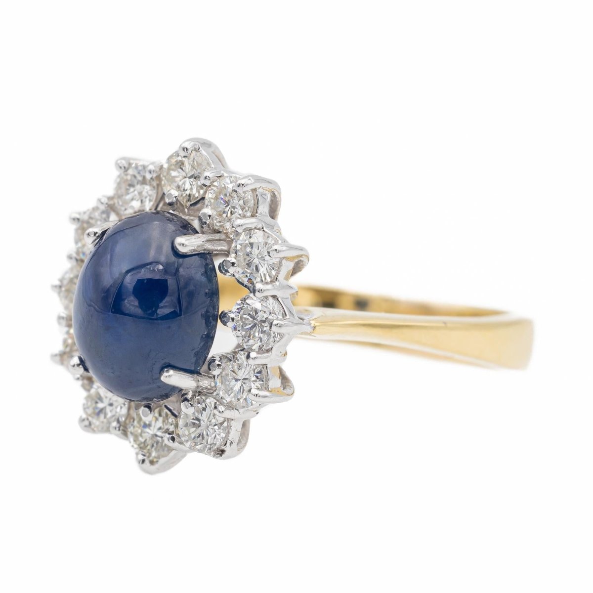 Bague Pompadour en or jaune et saphir - Castafiore