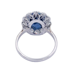 Bague Pompadour, or blanc, platine, saphir et diamants - Castafiore