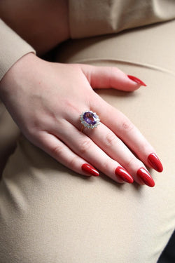 Bague Pompadour Or jaune Améthyste - Castafiore