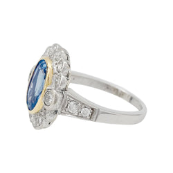 Bague Pompadour or jaune, blanc, et platine saphir, diamants - Castafiore