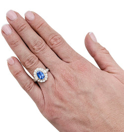 Bague Pompadour or jaune, blanc, et platine saphir, diamants - Castafiore