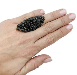 Bague REPOSSI "Nérée" en or blanc noirci et diamants - Castafiore