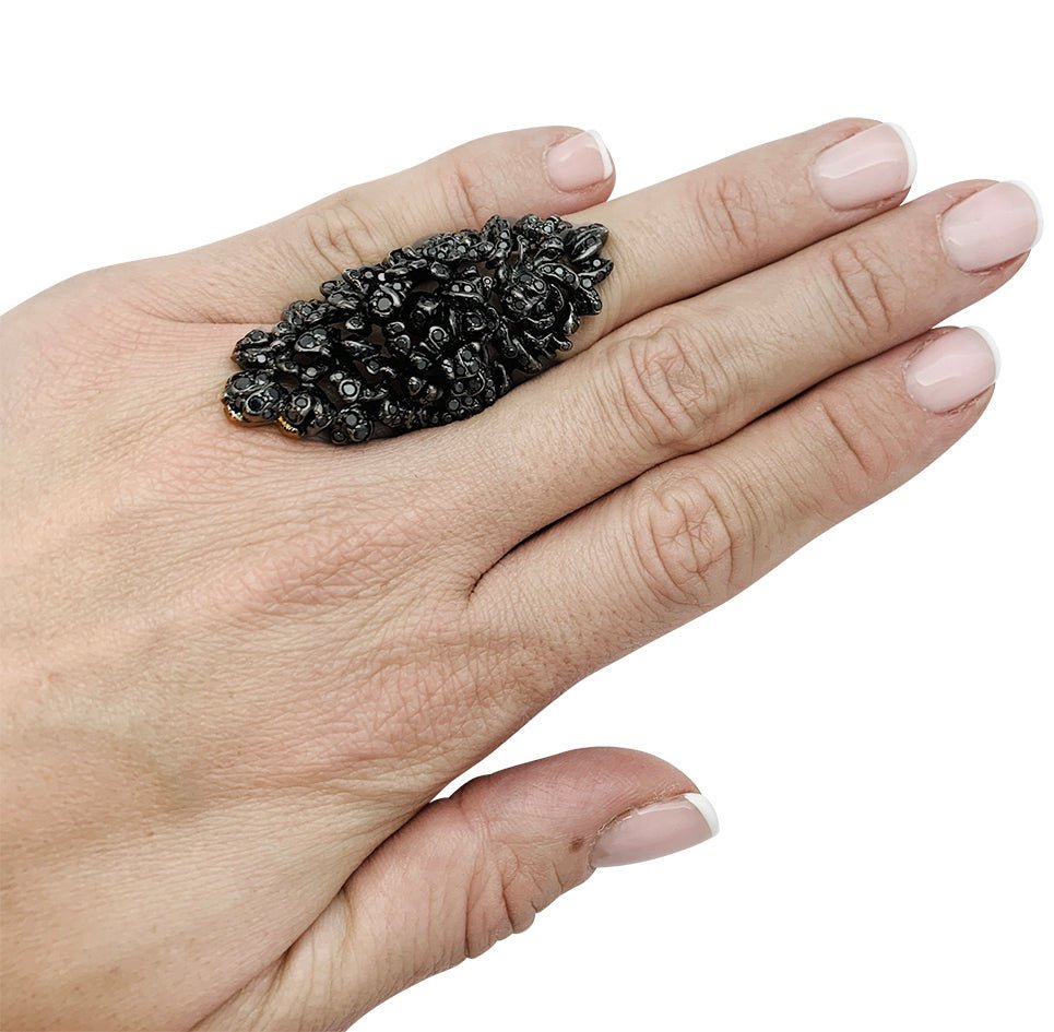 Bague REPOSSI "Nérée" en or blanc noirci et diamants - Castafiore